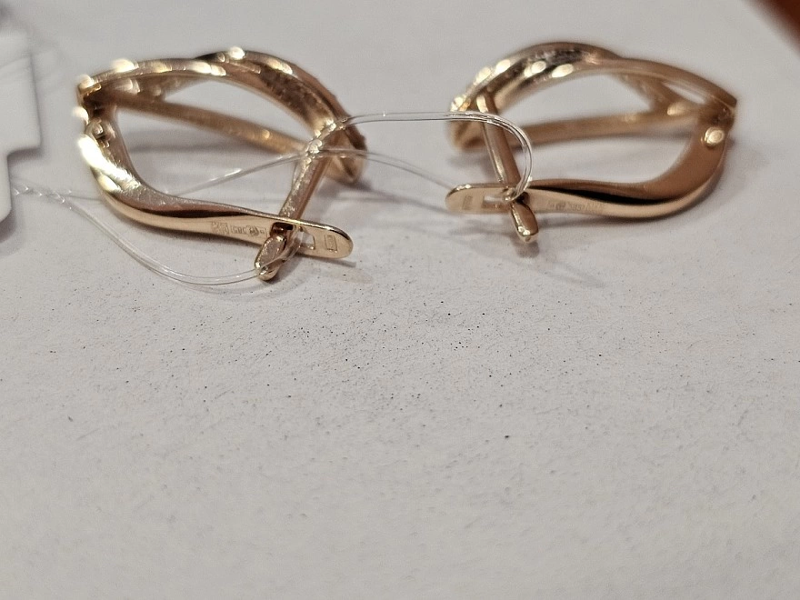 Серьги золотые с камнями  585 проба 2,2гр (ФМ)