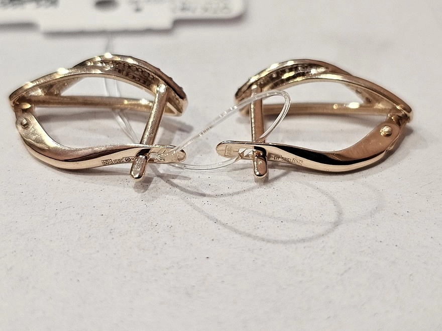 Серьги золотые с камнями  585 проба 2,14гр (ФМ)