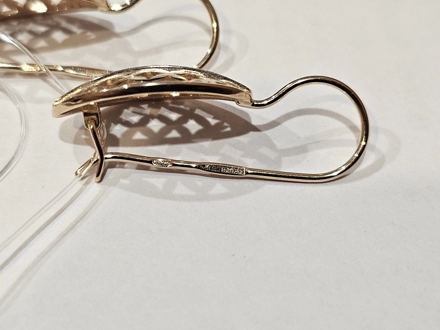 Серьги золотые с камнями  585пр 3,98гр (ФМ)