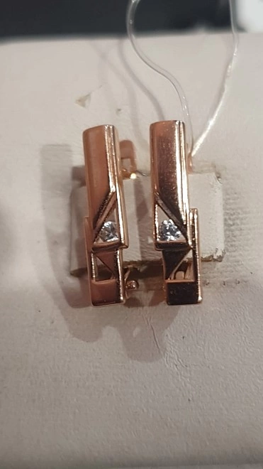 Серьги золотые с камнями  585пр 2,01гр ФМ