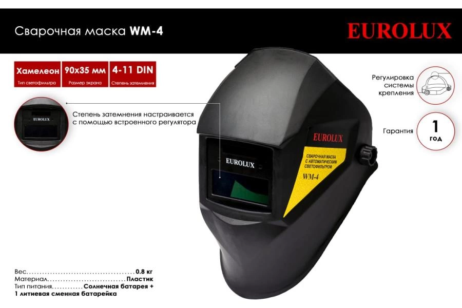Маска сварочная EUROLUX WM-4 