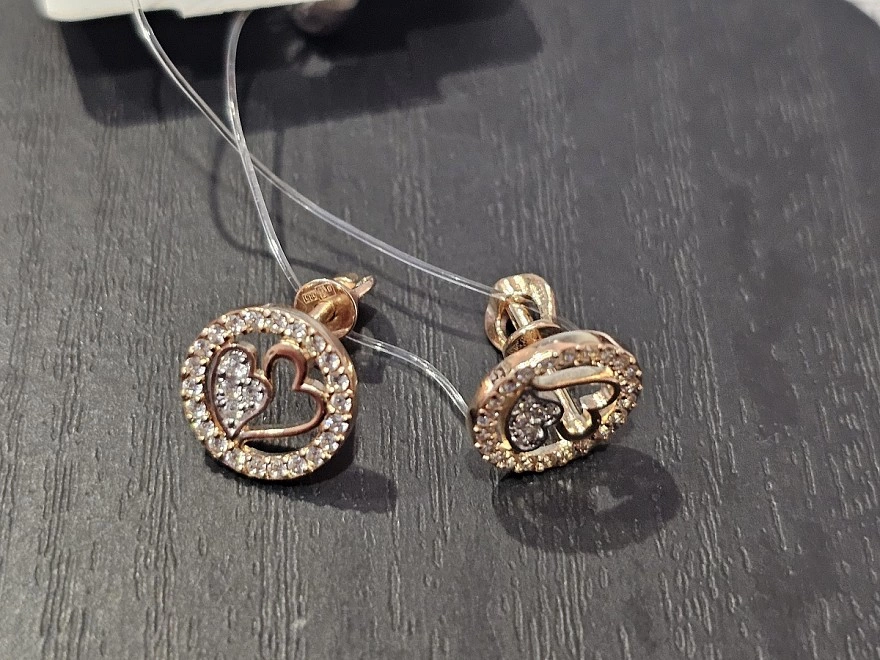 Серьги золотые с камнями  585 проба 1,75 шр (ФМ)