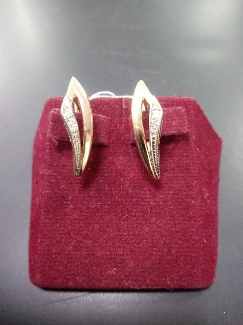 Серьги золотые с камнями  585 проба 4,63 гр ФМ
