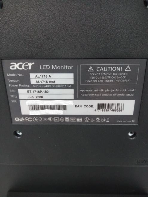 Монитор Acer AL1716A