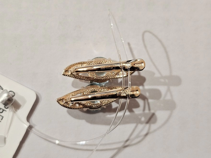 Серьги золотые с камнями  585пр 3,59гр  (ФМ)