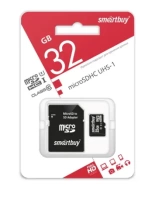 Карта памяти micro-SD Smartbuy 32Gb  class 10 с адаптером (UHS-I)