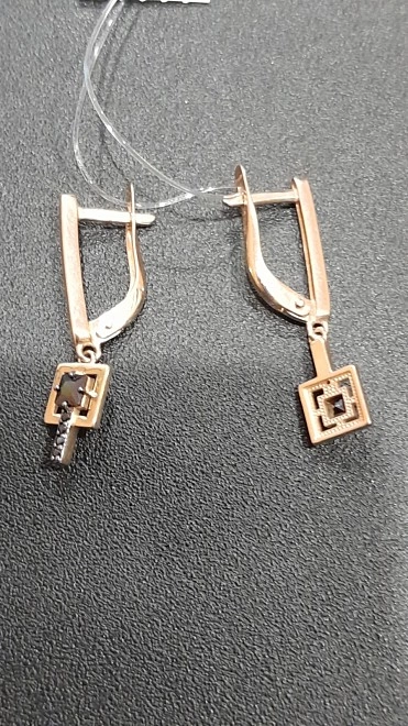Серьги золотые с камнями  585пр 2,67гр ФМ