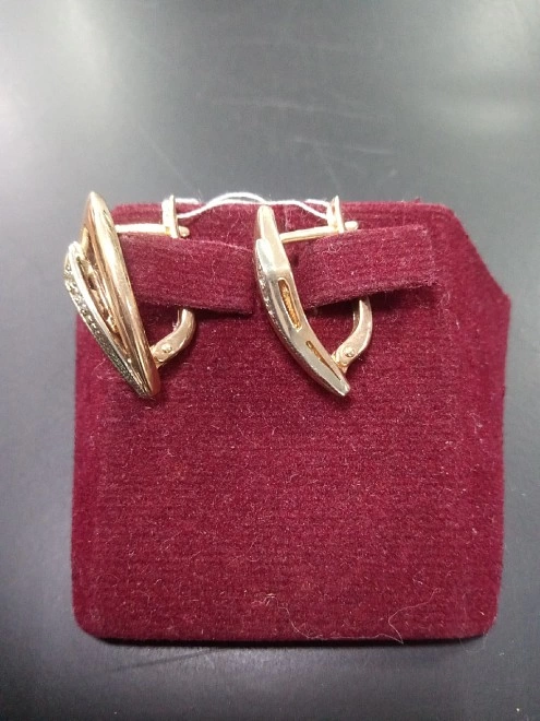 Серьги золотые с камнями  585 проба 4,63 гр ФМ