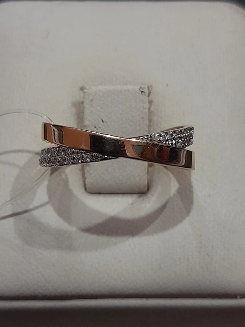 Кольцо золотое с камнями  585пр 17,5р-р 2,19гр ФМ