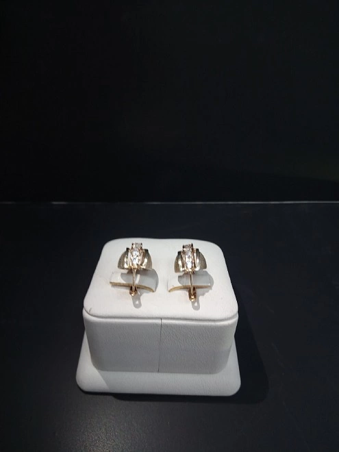 Серьги золотые с камнями  585 проба, 6,825гр.(ФМ)