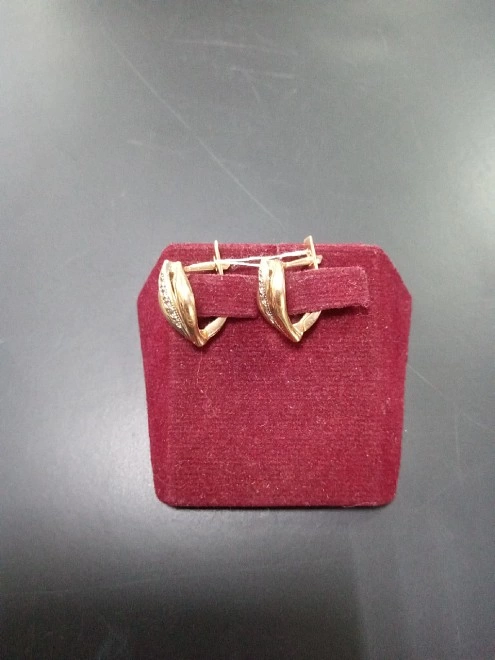 Серьги золотые с камнями  585 проба 3,7 гр ФМ
