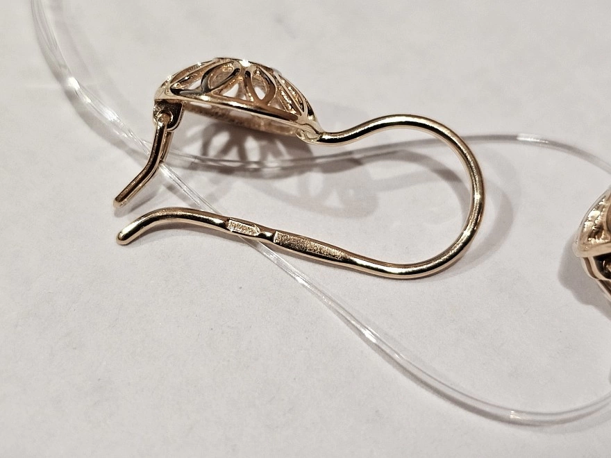 Серьги золотые с камнями  585пр 1,75гр (ФМ)