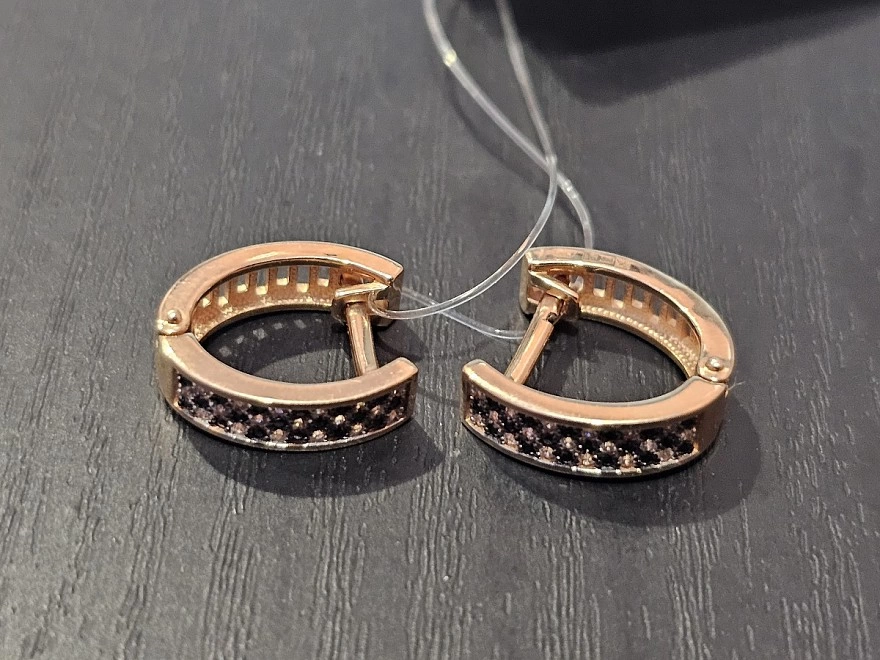 Серьги золотые с камнями  585 проба 4,54гр (ФМ)