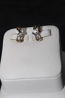 Серьги золотые с камнями  585 проба 3,77 гр 1,5 см ФМ