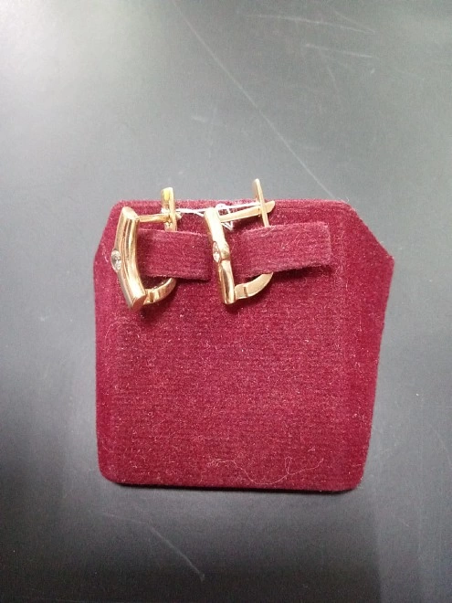 Серьги золотые с камнями  585 проба 3,56 гр (ФМ)