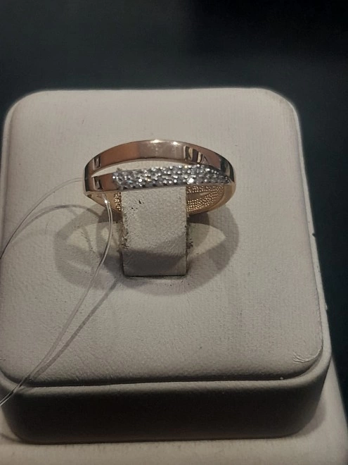Кольцо золотое с камнями  585пр 17,5р-р 2,29гр ФМ