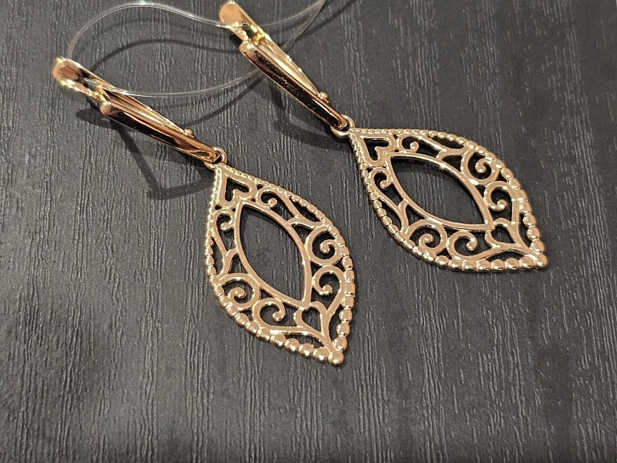 Серьги золотые с камнями  585пр 4,02гр (ФМ)