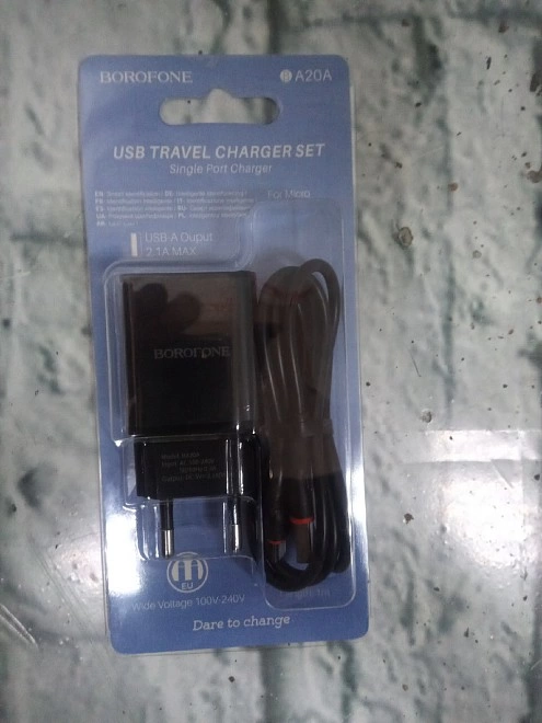 Зарядное устройство для телефона Borofone BA20A micro usb 1выход 2.1 А чёрный