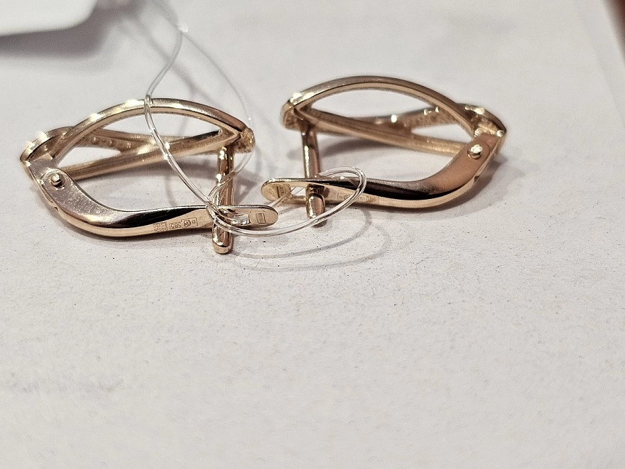 Серьги золотые с камнями  585 проба 2,18гр (ФМ)