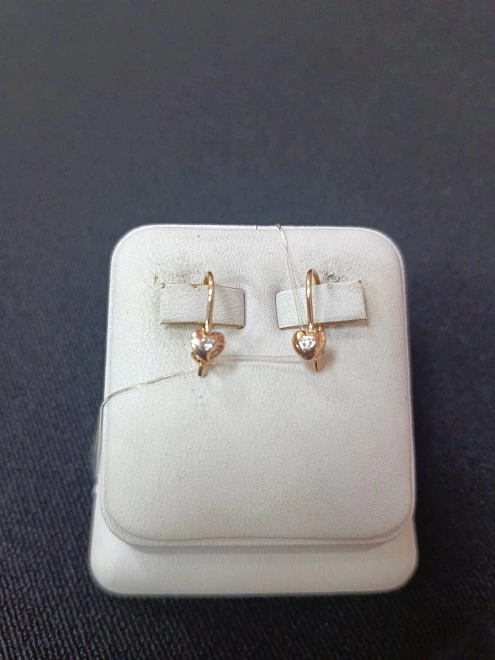 Серьги золотые с камнями  585 пр 0,8 гр ФМ