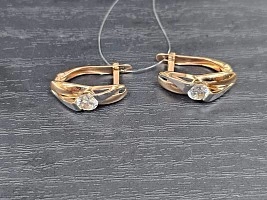 Серьги золотые с камнями 585 проба 2,4гр ФМ