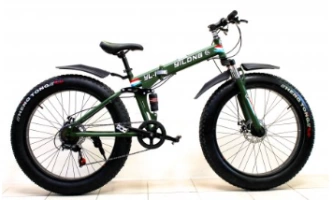 Велосипед YILONG  Fatbike 26" 21скор  Черно-зелёный (Y-4)