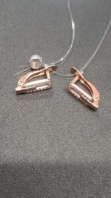 Серьги золотые с камнями  585пр 1,55гр ФМ