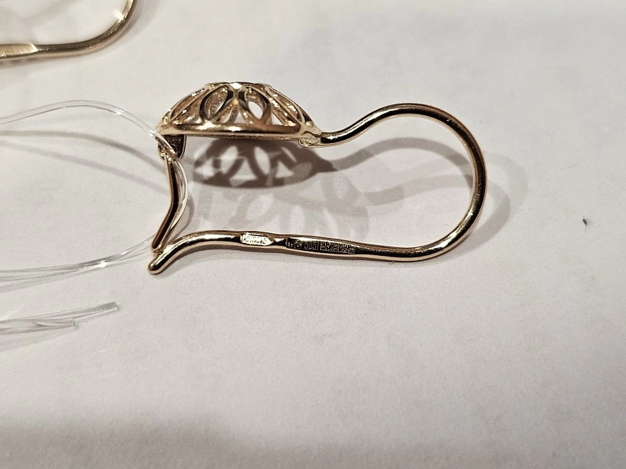 Серьги золотые с камнями  585пр 1,74гр (ФМ)