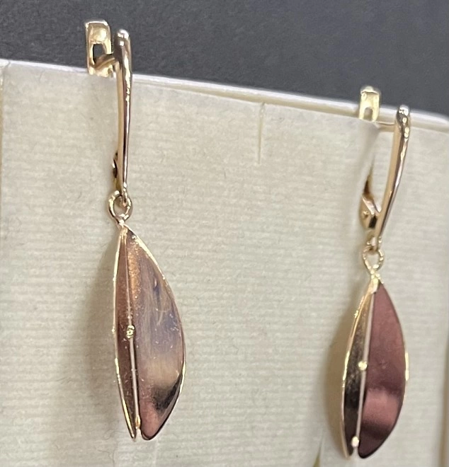 Серьги  золотые 585 проба 2,5 гр (ФМ)