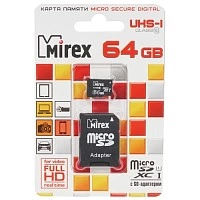 Карта памяти micro-SD Mirex SDXC 64 ГБ
