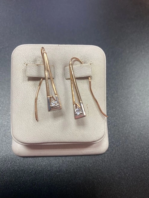 Серьги золотые с камнями ЛОМ 375 пр 1,6 гр