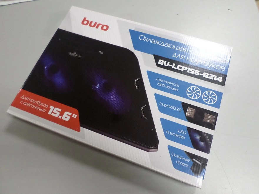 Охлаждающая подставка для ноутбука Buro BU-LCP156-B208