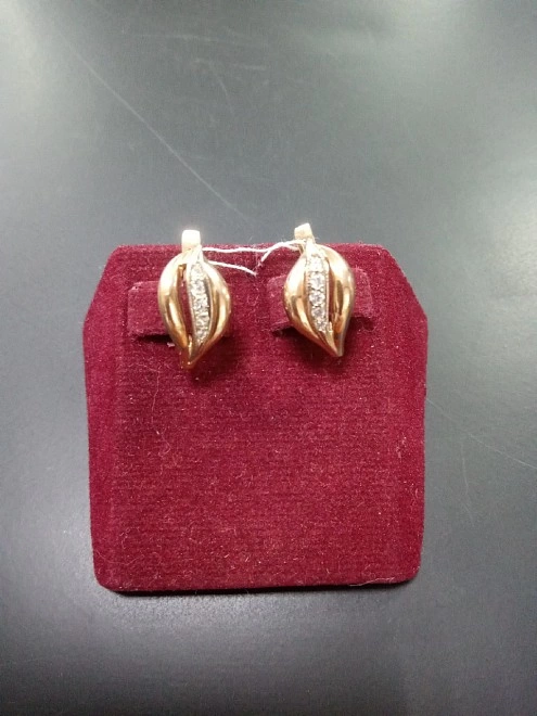 Серьги золотые с камнями  585 проба 3,7 гр ФМ