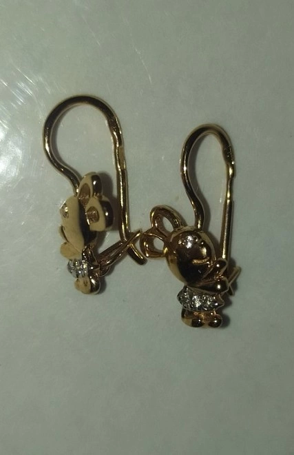Серьги 585 проба Золотые 1,3 гр (ФМ)