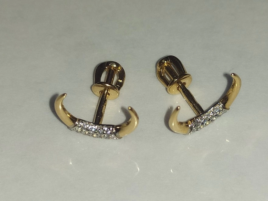 Серьги 585 проба Золотые 1,29 гр (ФМ)