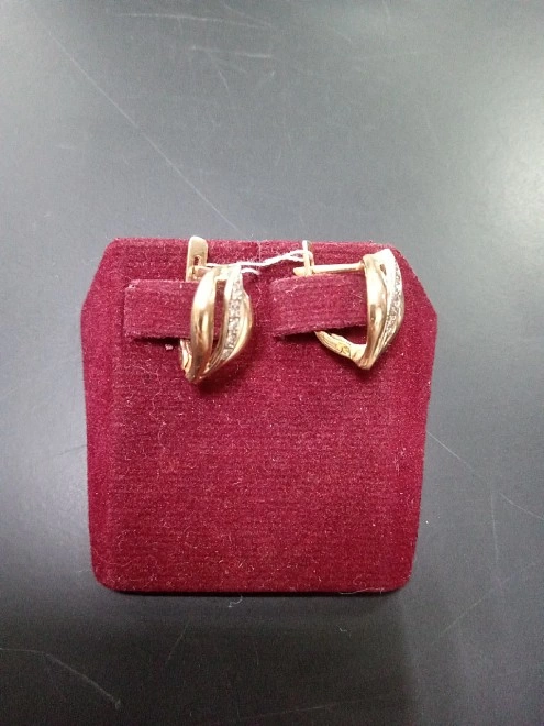 Серьги золотые с камнями  585 проба 3,7 гр ФМ