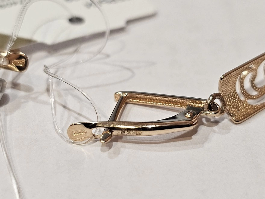 Серьги золотые с камнями  585пр 3,25гр (ФМ)