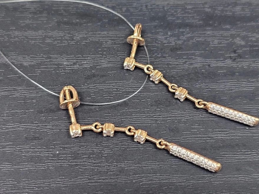Серьги золотые с камнями 585 проба 2,27гр ФМ