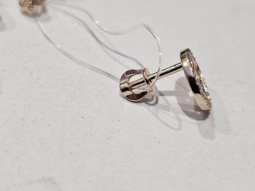 Серьги золотые с камнями  585 проба 1,75 шр (ФМ)