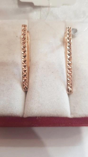 Серьги золотые  Лыжи 585пр 3,22гр ФМ
