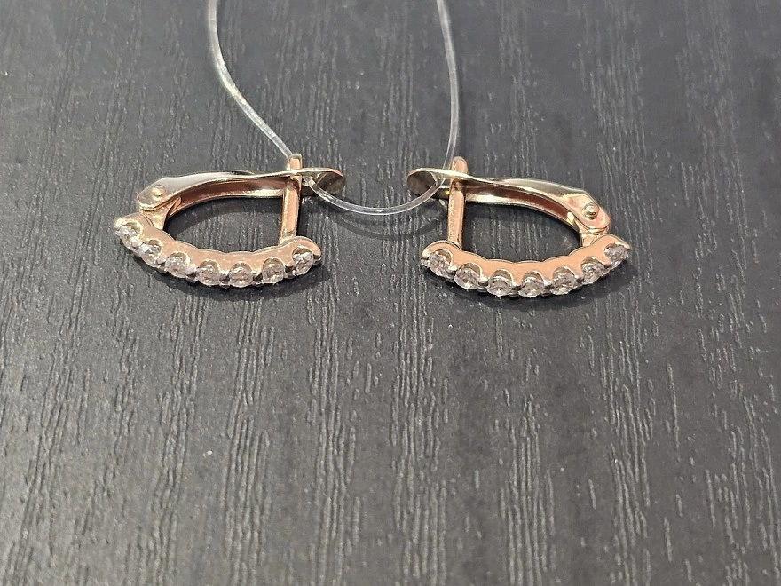 Серьги золотые с камнями  585 проба 1,7гр (ФМ)