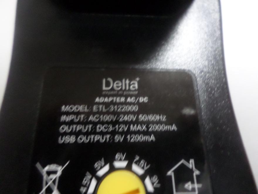 Зарядное устройство Delta 3-12v 2000mA (10 штекеров)