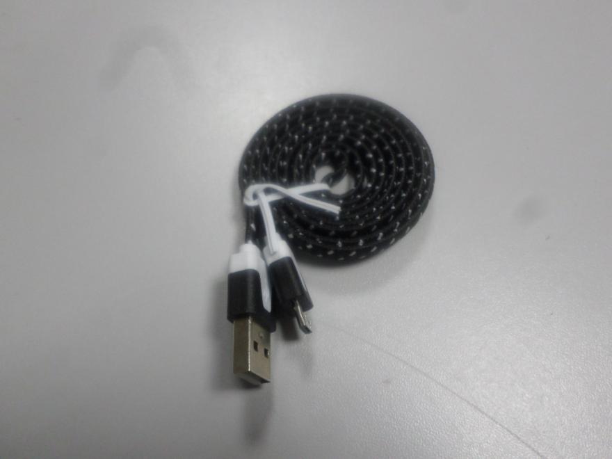 Кабель USB-microUSB плоский 1м